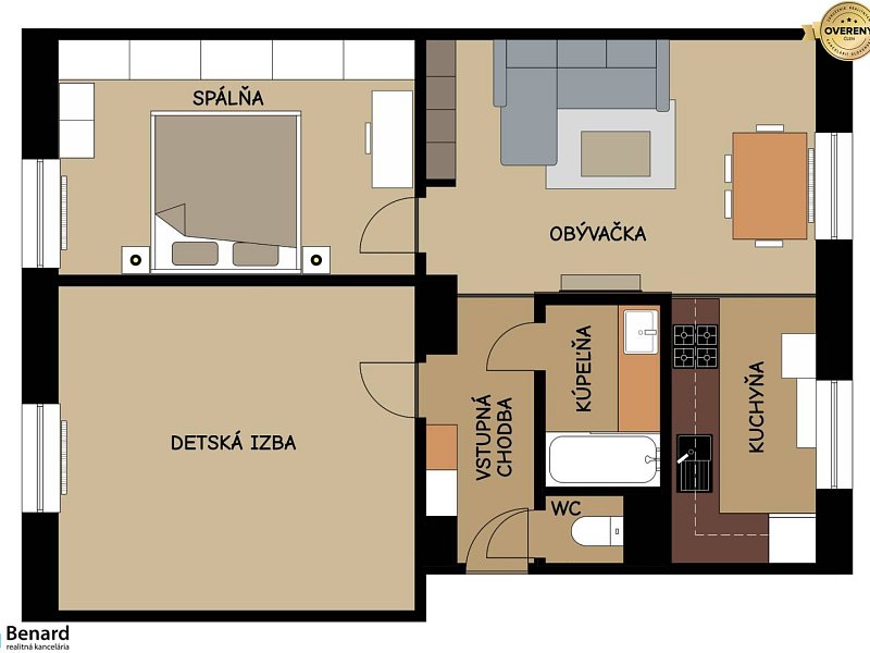 Na prenájom štýlový  3 - izb. byt  (Košice - Sever)