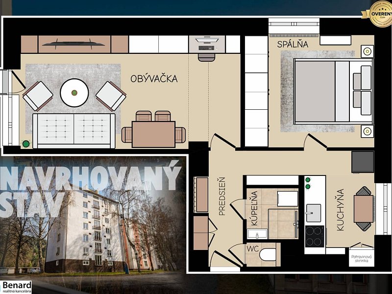 Byt s krásnym výhľadom a garážou oproti bytovke